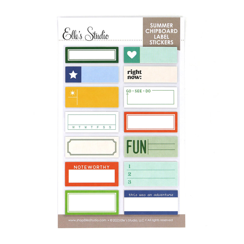 Summer Chipboard Label Stickers