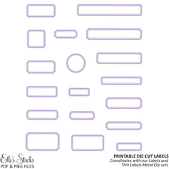 Printable Die Cut Labels - Light Purple