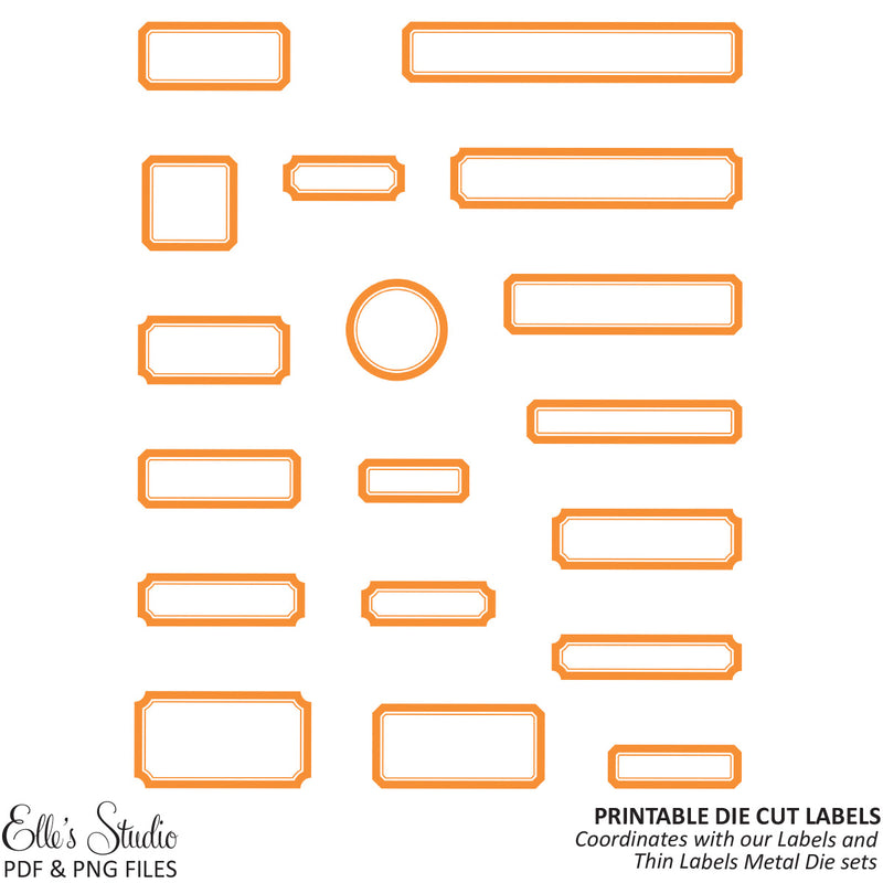 Printable Die Cut Labels - Orange