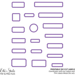 Printable Die Cut Labels - Purple