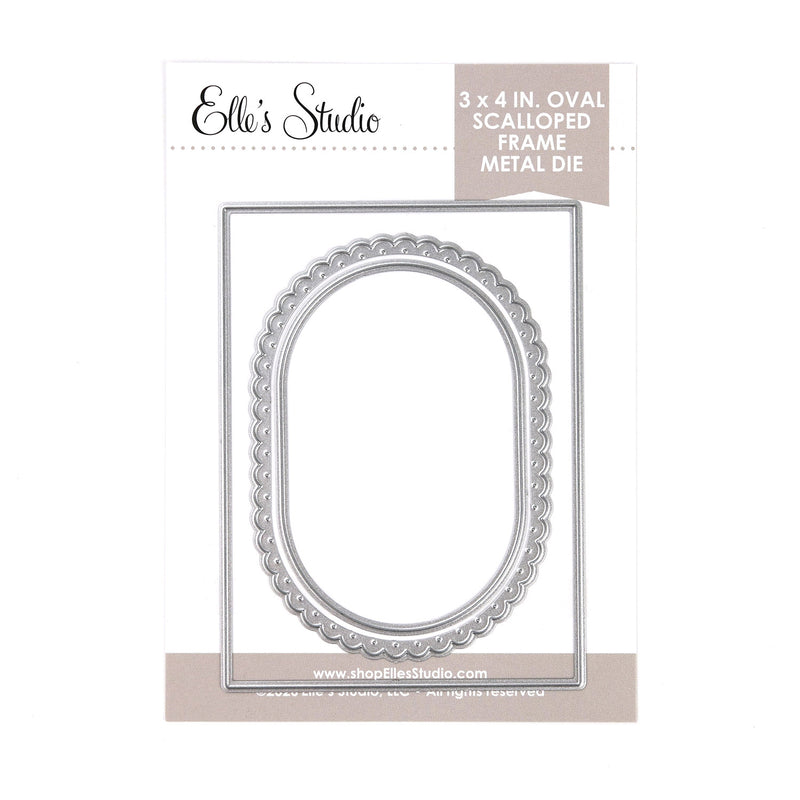 3 x 4 inch Oval Scalloped Frame Metal Die | Elle's Studio