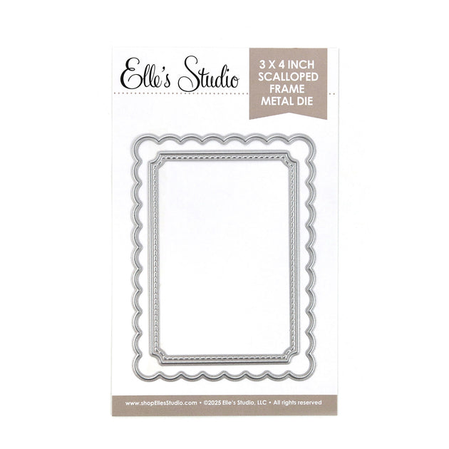 3 x 4 inch Scalloped Frame Metal Die | Elle's Studio
