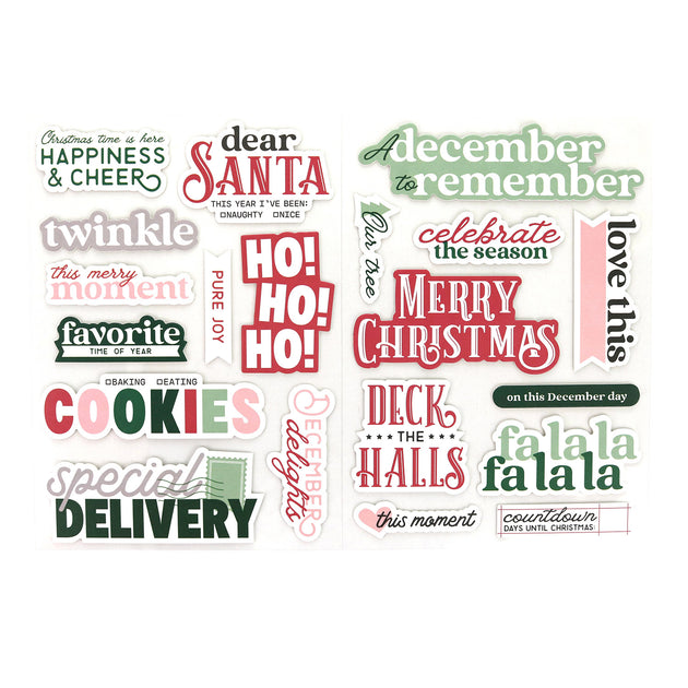 A December To Remember Chipboard Stickers | Elle's Studio