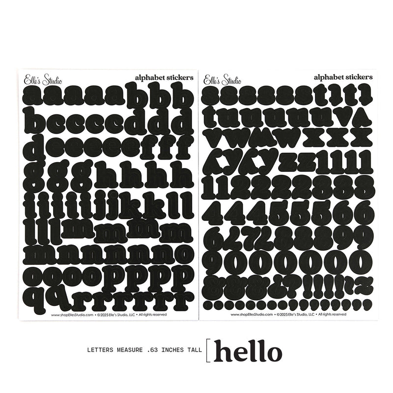 Black Noel Cardstock Alphabet Stickers