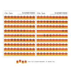 Candy Corn Tile Alphabet Stickers