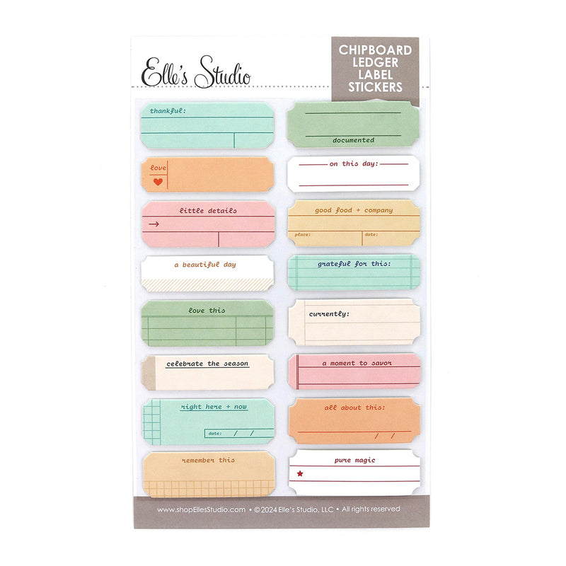 Chipboard Ledger Label Stickers