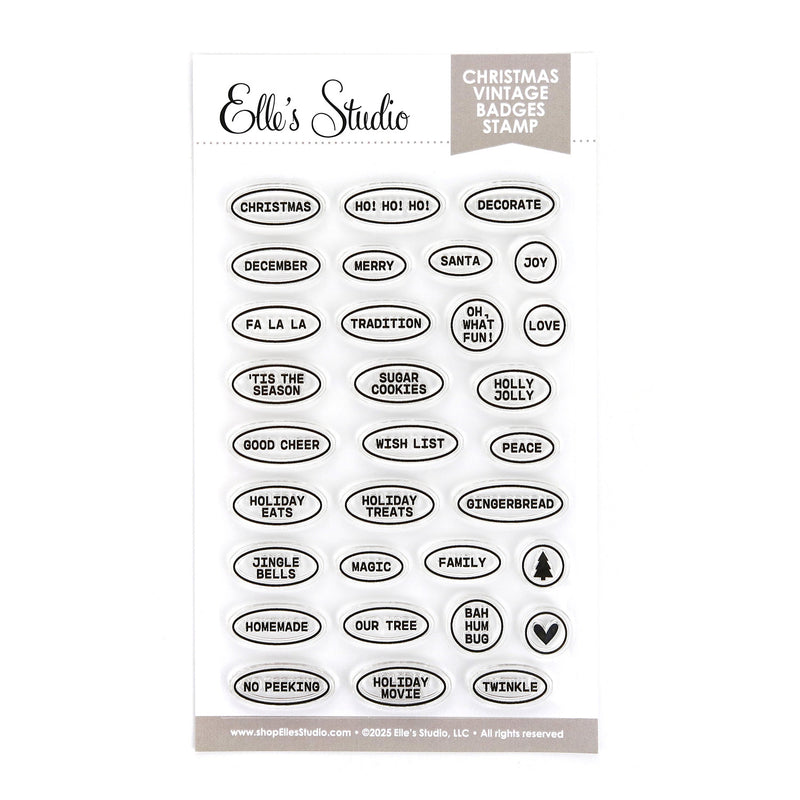 Christmas Vintage Badges 4 x 6 inch Stamp