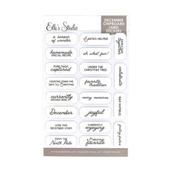 December Chipboard Label Stickers