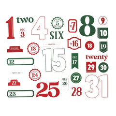 December Numbers 1-31 Cardstock Die Cuts