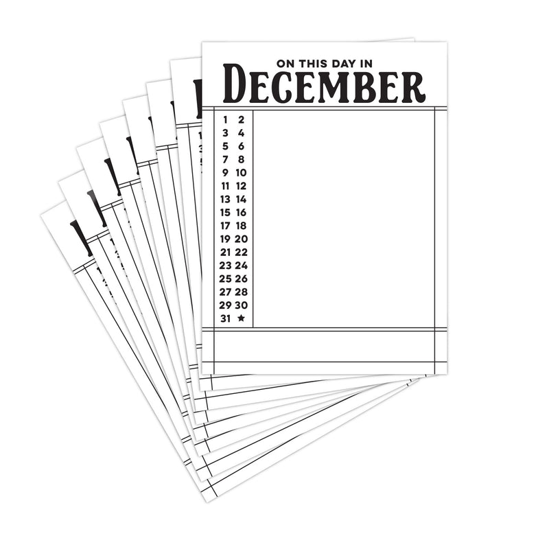 On This Day in December 3 x 4 inch Journaling Tags - Black