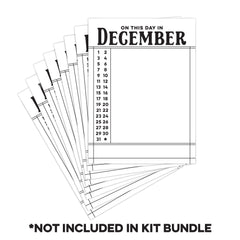 On This Day in December 3 x 4 inch Journaling Tags - Black