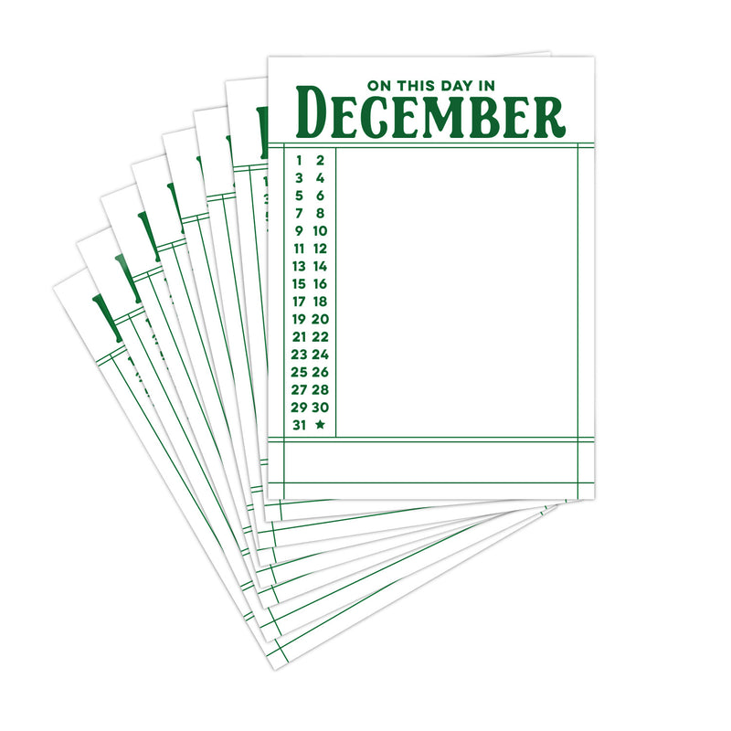 On This Day in December 3 x 4 inch Journaling Tags - Green