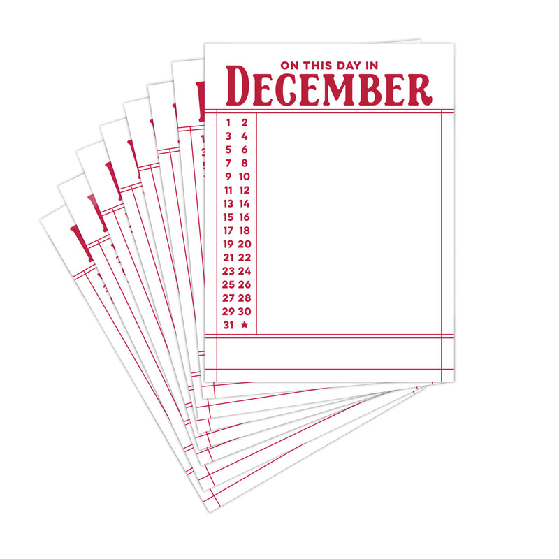 On This Day in December 3 x 4 inch Journaling Tags - Red