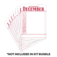 On This Day in December 3 x 4 inch Journaling Tags - Red
