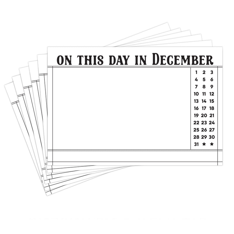 On This Day in December 4 x 6 inch Journaling Tags - Black