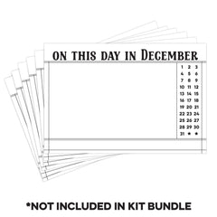 On This Day in December 4 x 6 inch Journaling Tags - Black