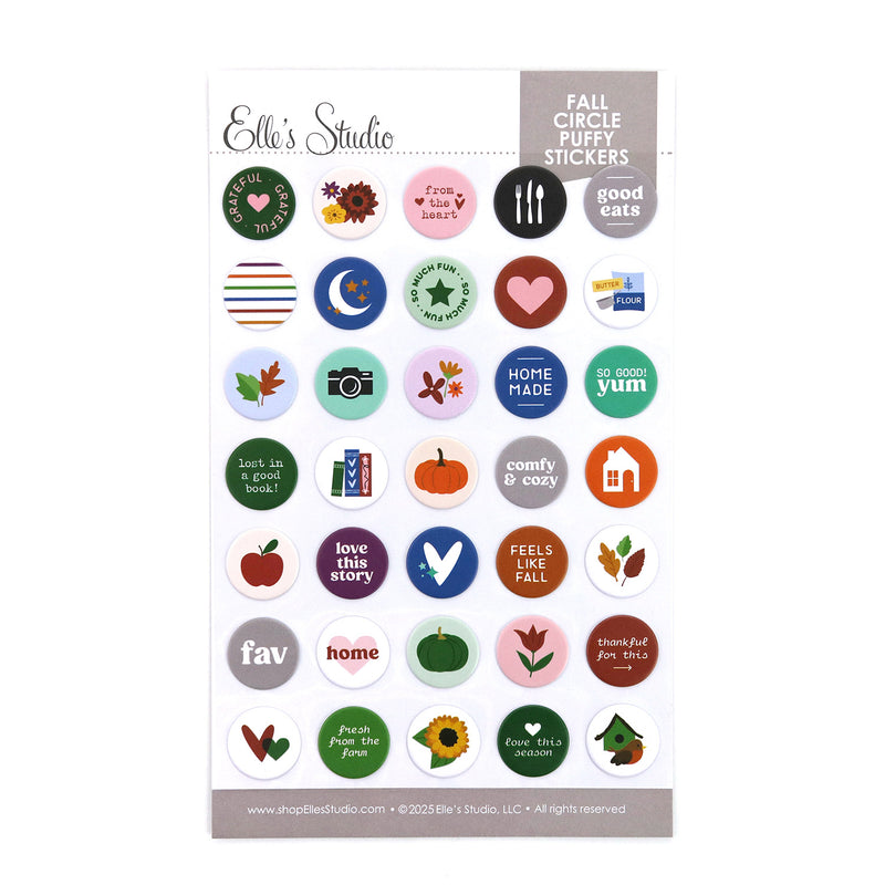 Fall Circles Puffy Stickers