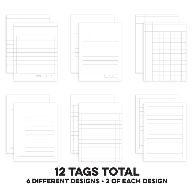 Ledger Journaling Tags - White and Gray