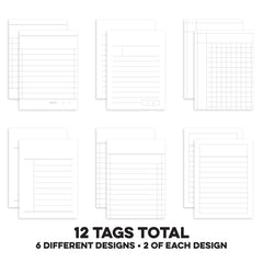 Ledger Journaling Tags - White and Gray