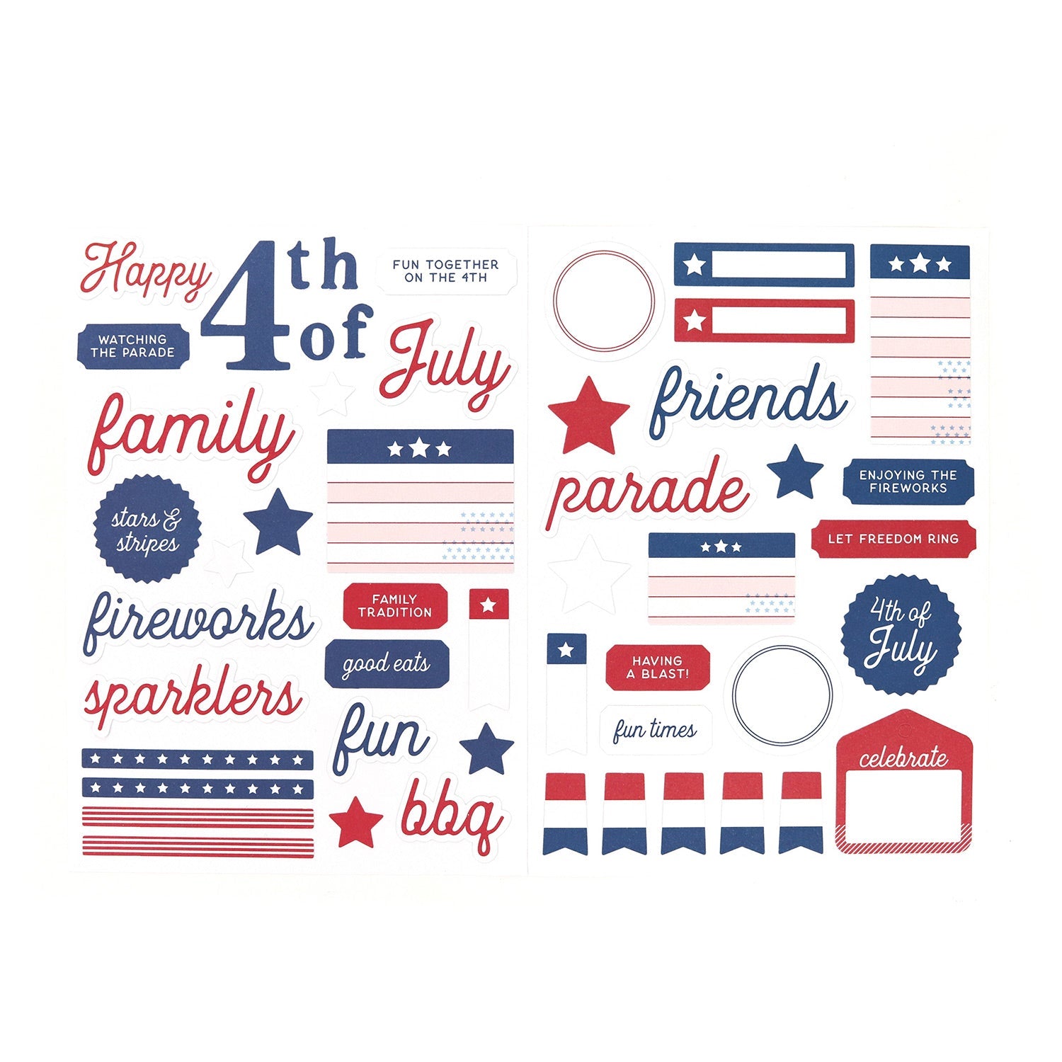NEW Lot JULY 4 AMERICANA 2 Themed Scrapbook Supplies Stickers Tags Laser  Cuts 3D