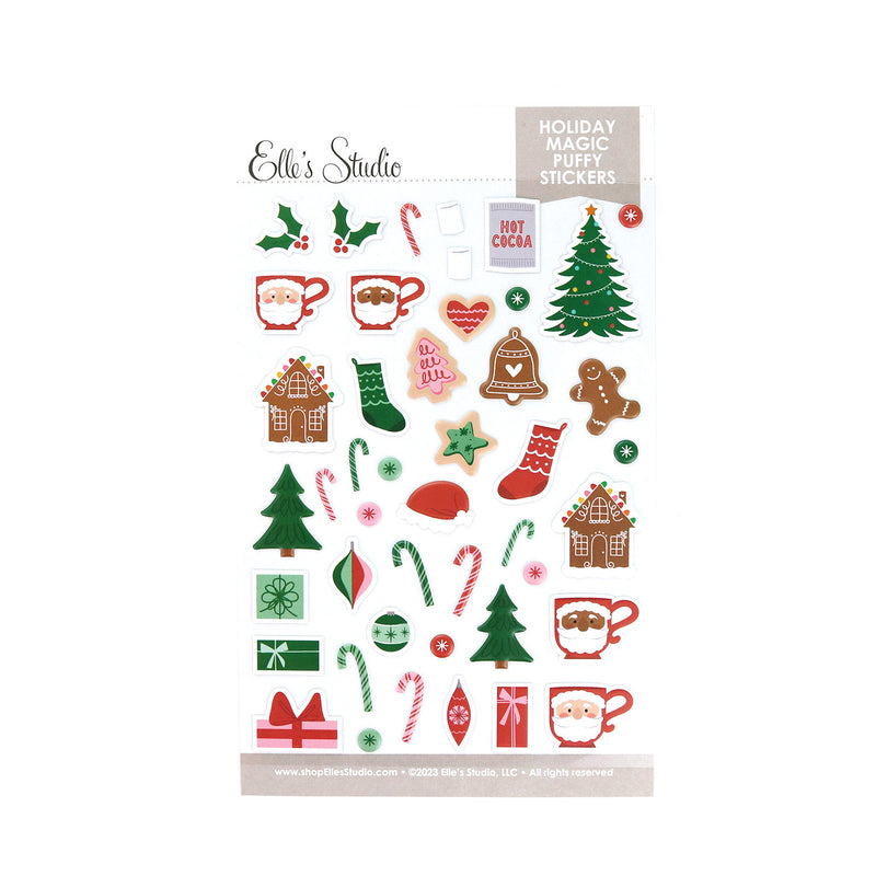 Christmas Shapes and Dots Puffy Stickers