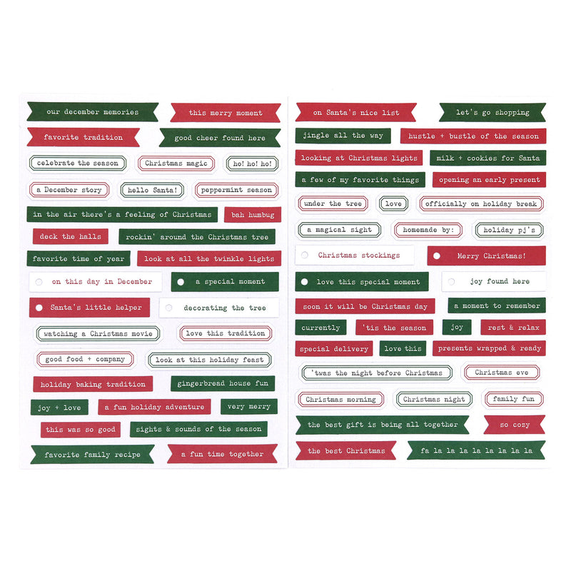 Holiday Phrase Cardstock Stickers