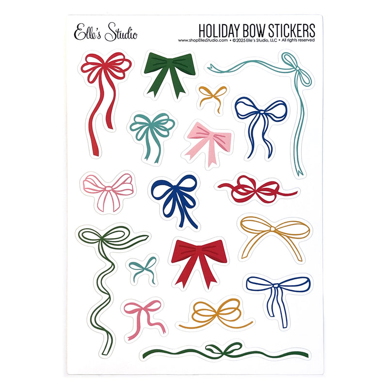Holiday Bow Vinyl Matte Stickers