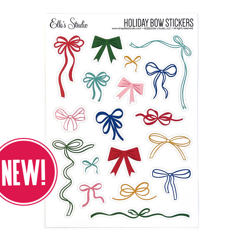 Holiday Bow Vinyl Matte Stickers