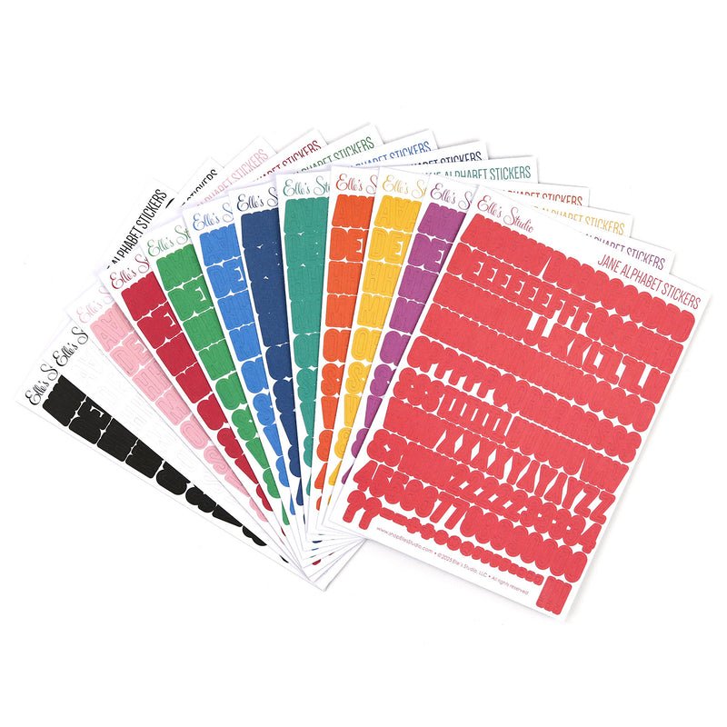 Small Jane Alphabet Stickers Bundle