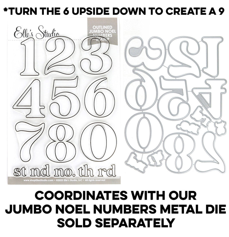 Jumbo Noel Outlined Numbers Stamp