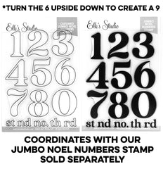 Jumbo Noel Outlined Numbers Stamp