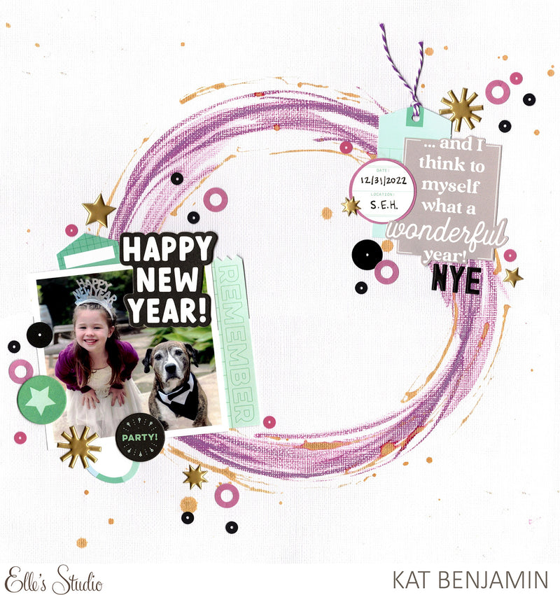 Happy New Year Chipboard Stickers