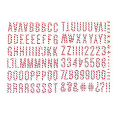 Large Candy Cane Puffy Alphabet Stickers