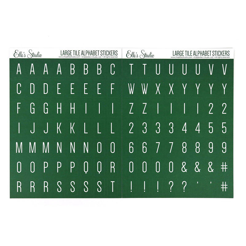 Large Tile Alphabet Stickers - Green