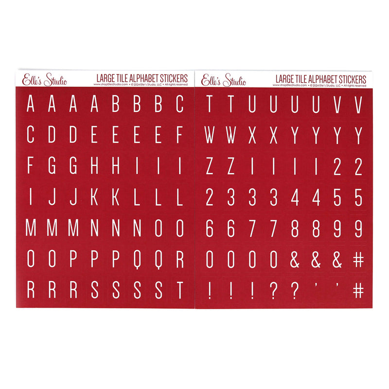 Large Tile Alphabet Stickers - Red