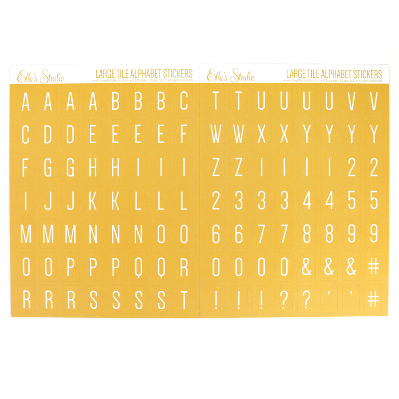 Large Tile Alphabet Stickers - Yellow
