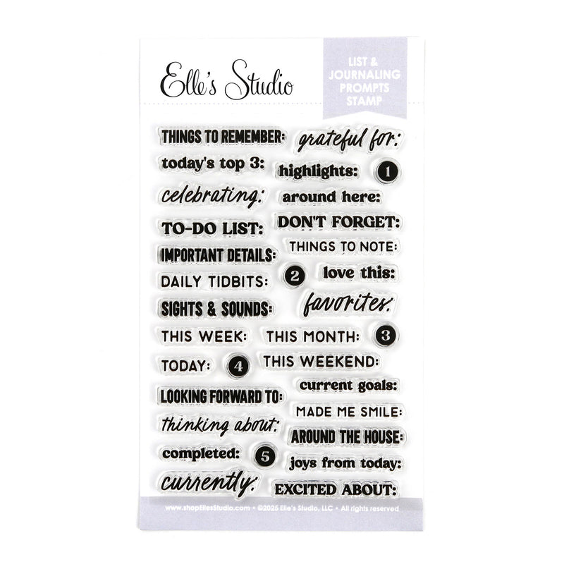 List And Journaling Prompts Stamp