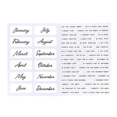 Monthly Label Cardstock Stickers