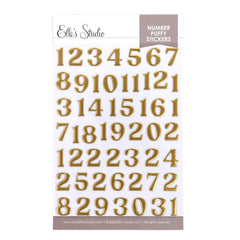 Number Puffy Stickers - Matte Gold