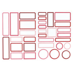 Cardstock Label Stickers - Red, Dark Red, and Pink