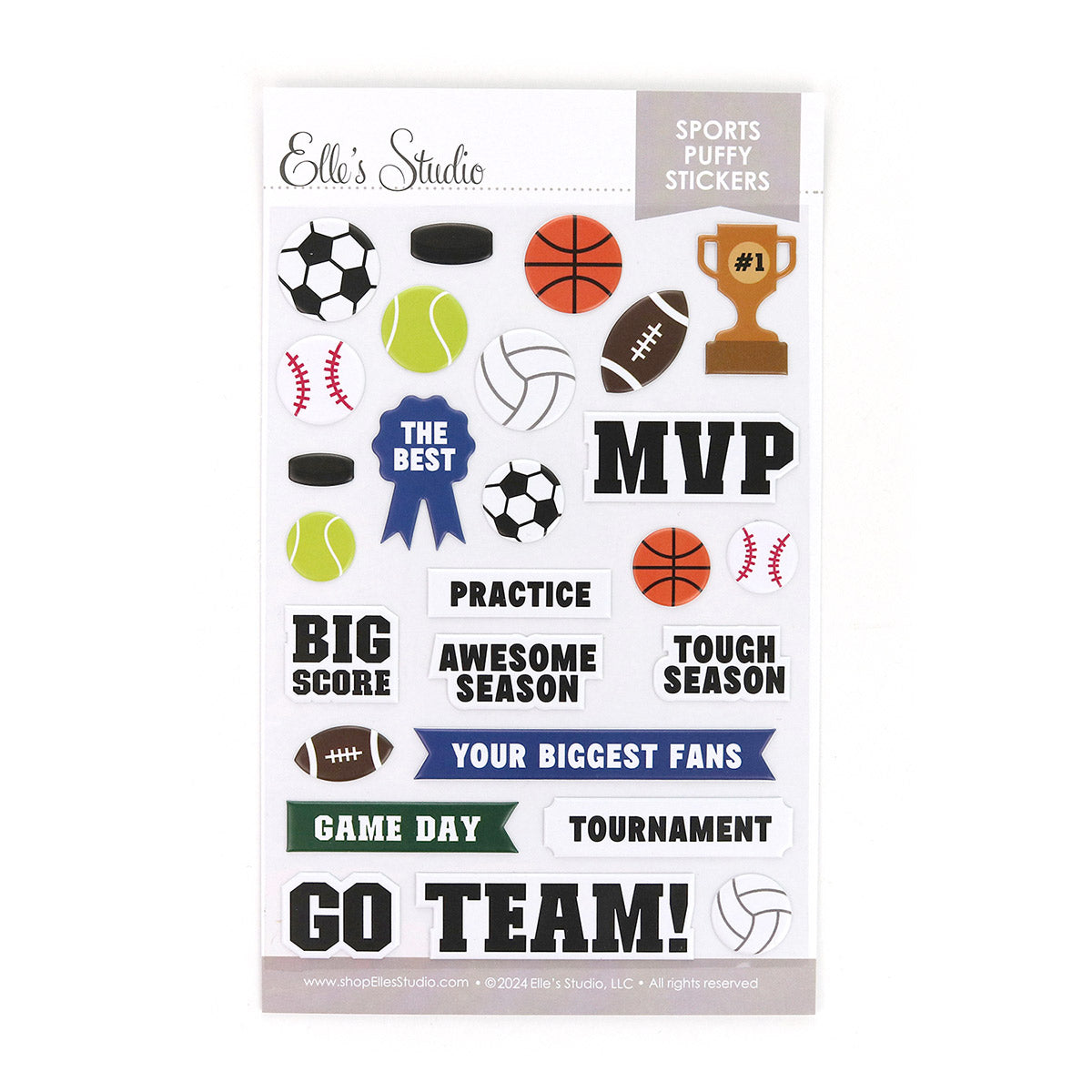 Spodrts Sticker Sports Puffy Stickers | Elle's Studio