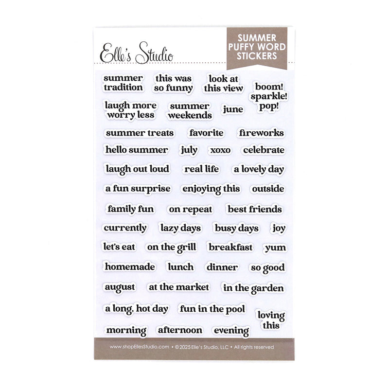 Summer Puffy Word Stickers