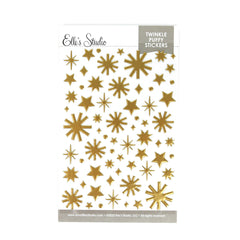Matte Gold Twinkle Puffy Stickers