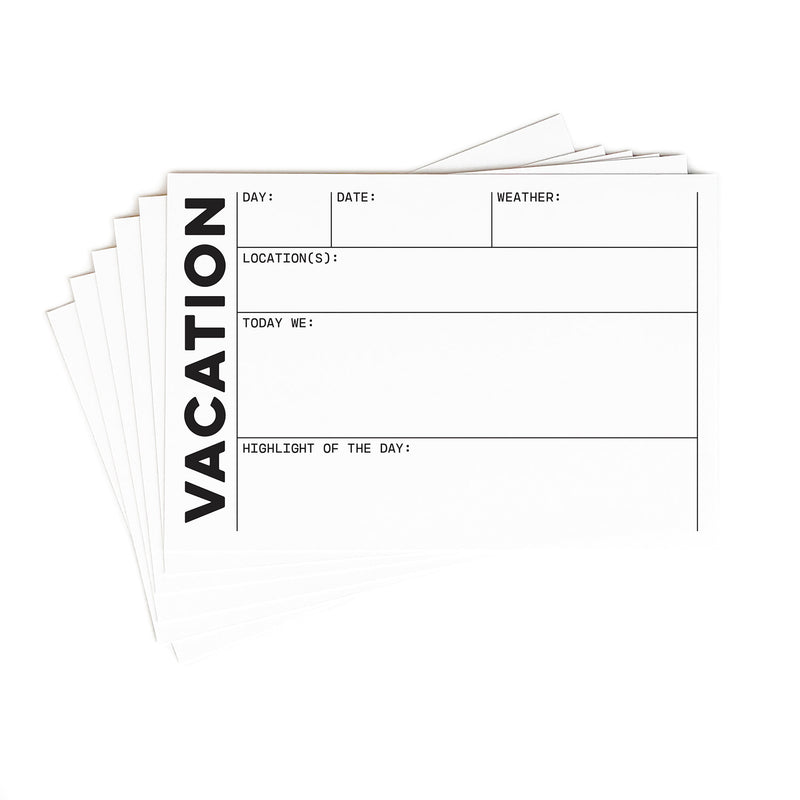 Vacation Details 4 x 6 Journaling Tags