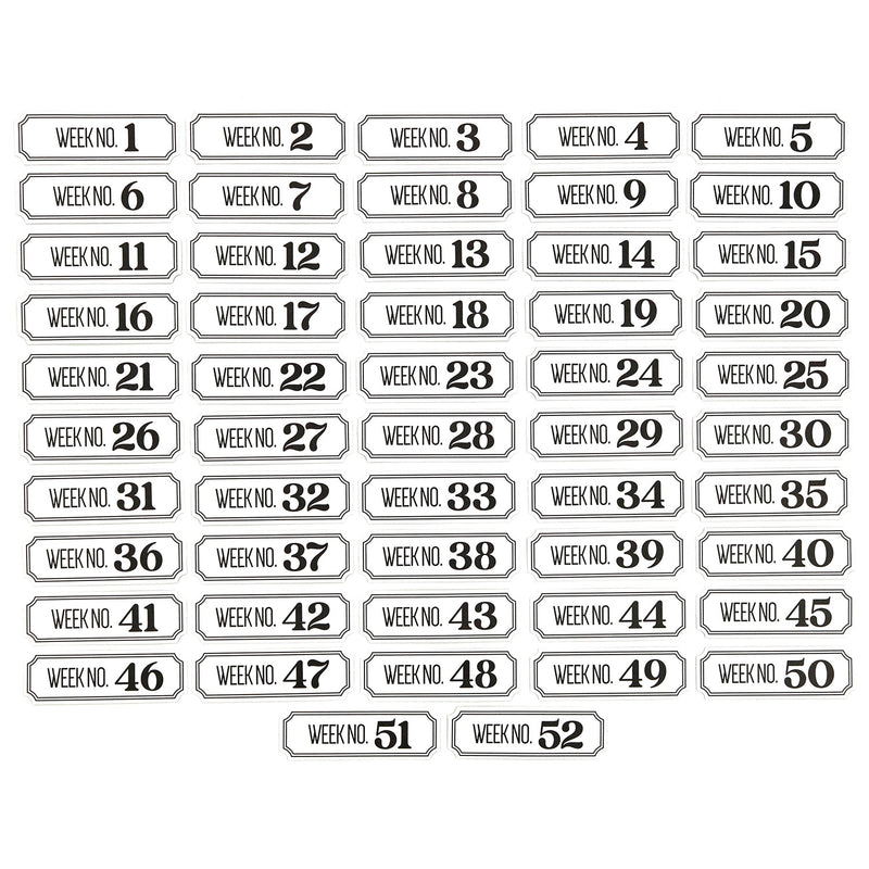 Weekly Die Cut Labels