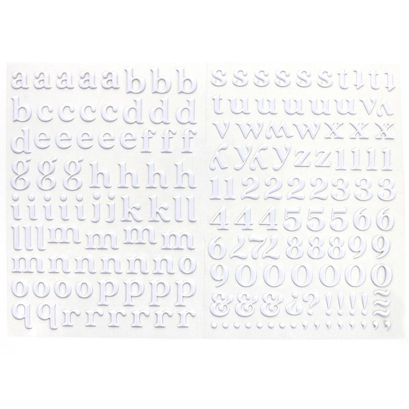 White Noel Puffy Alphabet Stickers