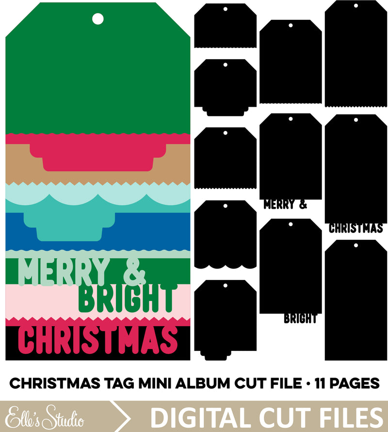 Christmas Tag Mini Album Cut Files