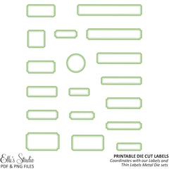 Printable Die Cut Labels - Light Moss Green