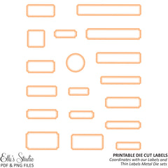 Printable Die Cut Labels - Light Orange