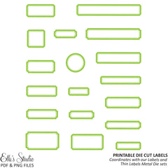 Printable Die Cut Labels - Lime Green